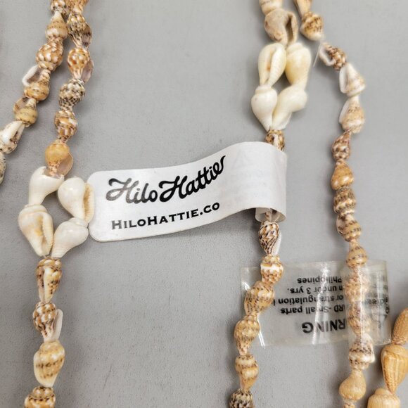 Hilo Hattie Natural Cowrie and Cone Shell Necklaces Overhead Lot of 3 - Picture 4 of 5